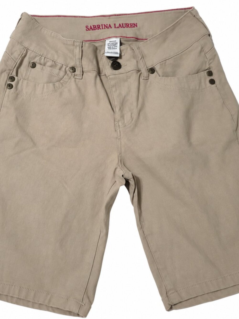 Sabrina Lauren Women's Bermuda Shorts Beige Stretch Size 6
